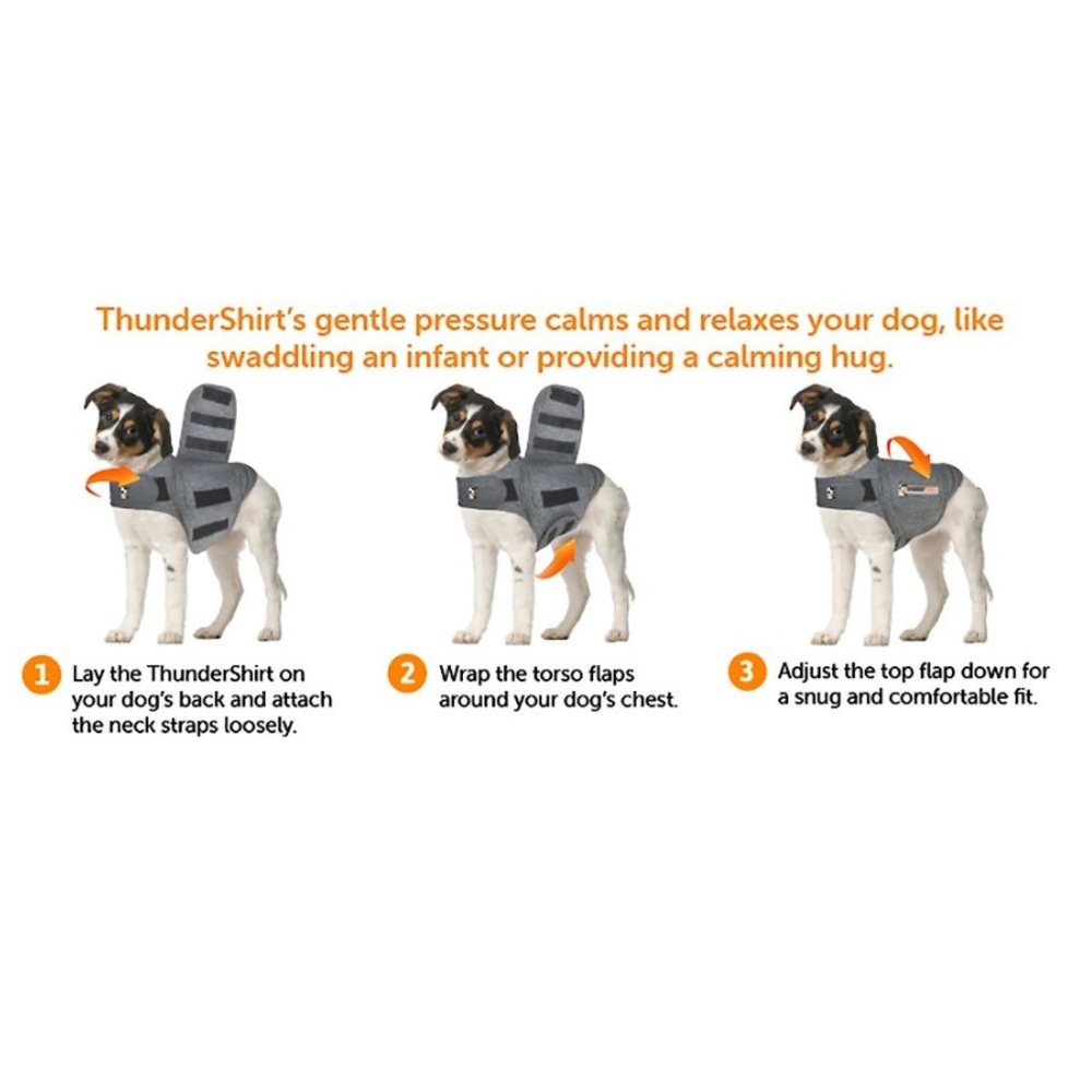 Thundershirt Stress Relief Jacket for Dogs Heather Charcoal Gray Size X-Small - Picture 11 of 13
